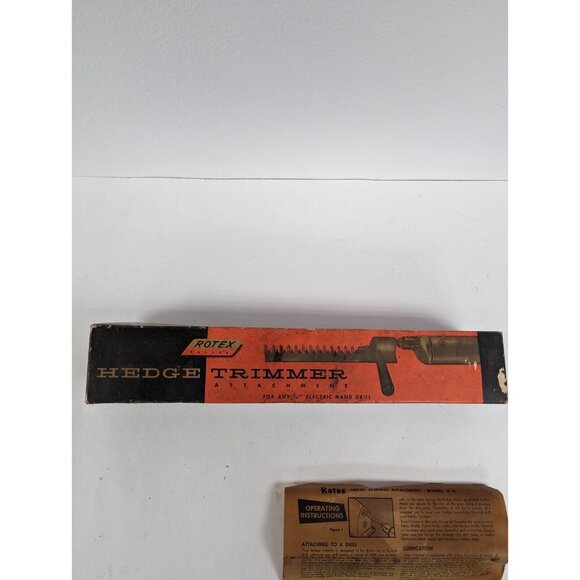Vtg Rotex Hedge Trimmer Attachment For Electric Drill, Box & Inst - Picture 4 of 12